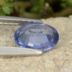 Zafiro Azul púrpura eléctrico natural de 0.85 ct, Ovalada, VVS