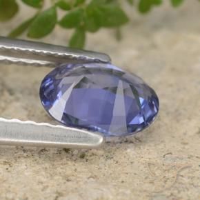 Zafiro Azul marino medio natural de 0.71 ct, Ovalada, VVS-VS