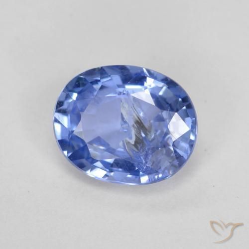 Zafiro Azul pastel natural de 0.75 ct, Ovalada, SI