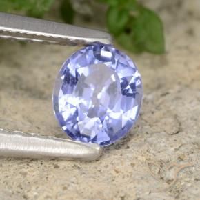 Zafiro Azul claro natural de 0.57 ct, Ovalada, VS-SI