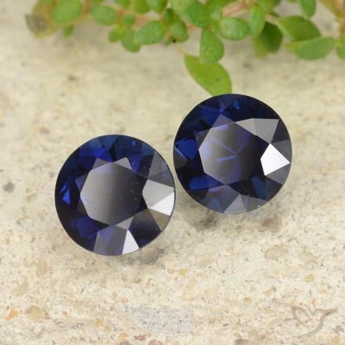 Gemas de Zafiro Azul real natural de 1.14 ct, Redondo, VVS-VS