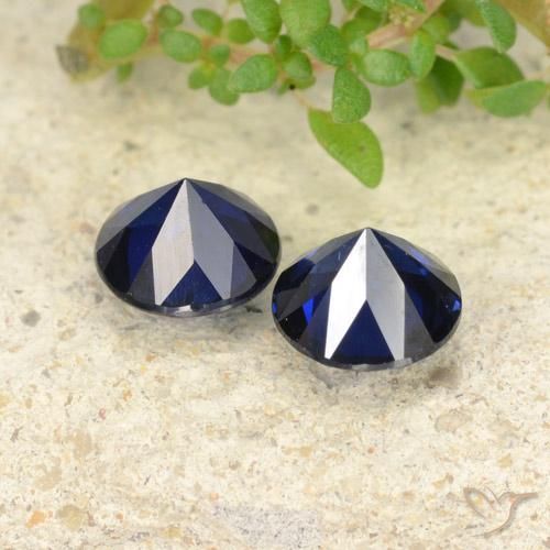 Gemas de Zafiro Azul real natural de 1.14 ct, Redondo, VVS-VS