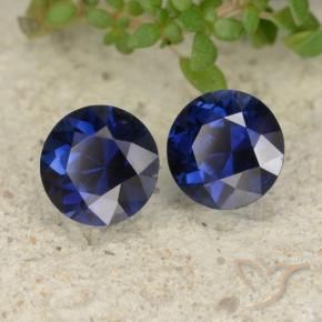 Gemas de Zafiro Azul real natural de 1.10 ct, Redondo, VVS-VS