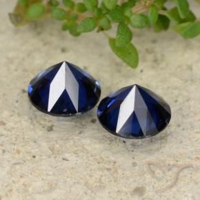 Gemas de Zafiro Azul real natural de 1.10 ct, Redondo, VVS-VS