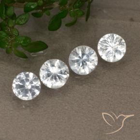 Gemas de Zafiro Blanco natural de 1.53 ct, Redondo, VS