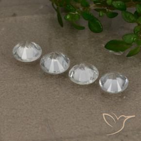Gemas de Zafiro Blanco natural de 1.53 ct, Redondo, VS