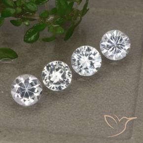 Gemas de Zafiro Blanco natural de 1.65 ct, Redondo, VS