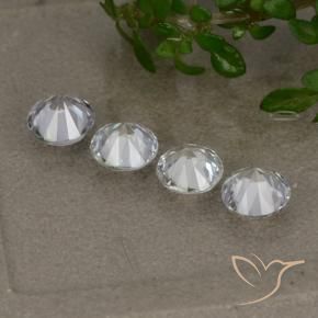 Gemas de Zafiro Blanco natural de 1.65 ct, Redondo, VS