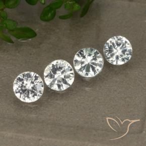 Gemas de Zafiro Blanco natural de 1.40 ct, Redondo, VS
