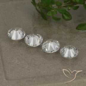 Gemas de Zafiro Blanco natural de 1.40 ct, Redondo, VS