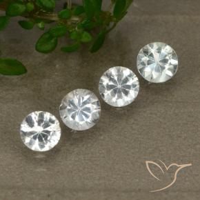 Gemas de Zafiro Blanco natural de 1.46 ct, Redondo, VS