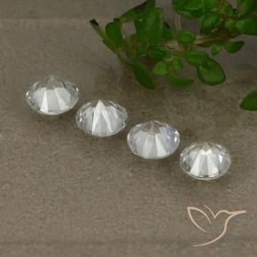 Gemas de Zafiro Blanco natural de 1.46 ct, Redondo, VS