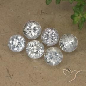 Gemas de Zafiro Blanco natural de 2.70 ct, Redondo, VS