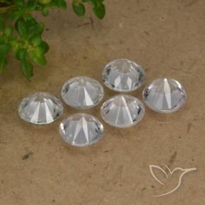 Gemas de Zafiro Blanco claro natural de 2.52 ct, Redondo, VS