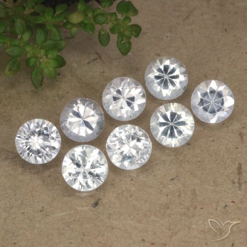 Gemas de Zafiro Blanco natural de 3.22 ct, Redondo, VS