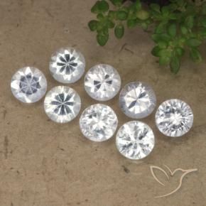 Gemas de Zafiro Blanco natural de 3.22 ct, Redondo, VS