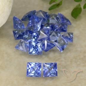 Gemas de Zafiro Azul púrpura intenso natural de 1.92 ct, Cuadrado, VVS-VS