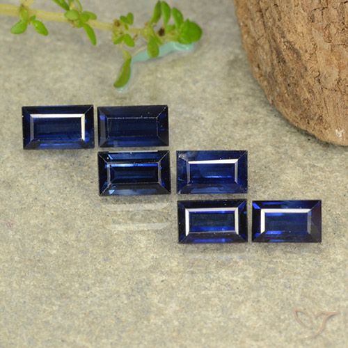 2.72ctw Natural Azul marino Zafiro, Corte Baguette, VS