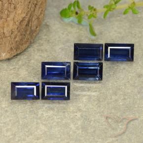 Gemas de Zafiro Azul marino natural de 2.72 ct, Corte Baguette, VS