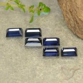 Gemas de Zafiro Azul marino natural de 2.72 ct, Corte Baguette, VS