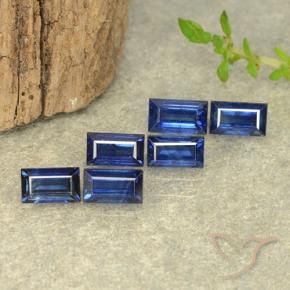 Gemas de Zafiro Azul crepúsculo natural de 2.35 ct, Corte Baguette, VS