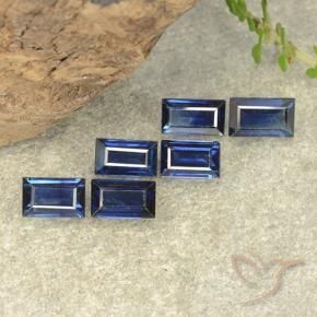 Gemas de Zafiro Azul oscuro natural de 2.20 ct, Corte Baguette, VS