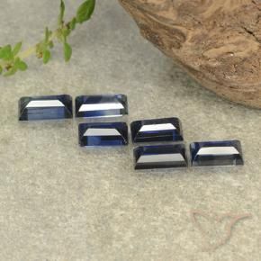 Gemas de Zafiro Azul oscuro natural de 2.20 ct, Corte Baguette, VS