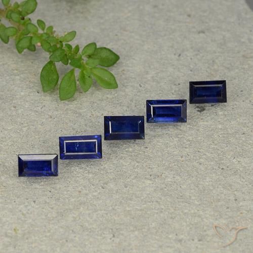 Gemas de Zafiro Azul crepúsculo natural de 1.89 ct, Corte Baguette, VS