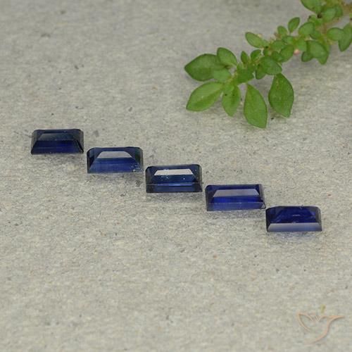 Gemas de Zafiro Azul crepúsculo natural de 1.89 ct, Corte Baguette, VS