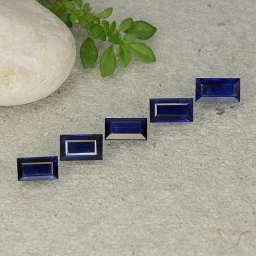 Gemas de Zafiro Azul crepúsculo natural de 2.20 ct, Corte Baguette, VS