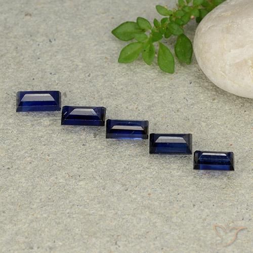Gemas de Zafiro Azul crepúsculo natural de 2.20 ct, Corte Baguette, VS