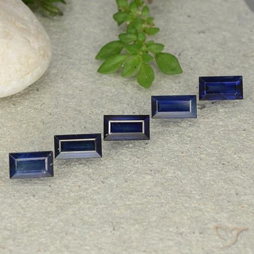 Gemas de Zafiro Azul crepúsculo natural de 2.58 ct, Corte Baguette, VS