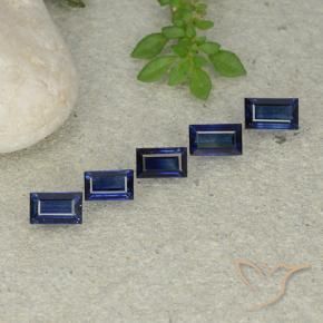 Gemas de Zafiro Azul oscuro natural de 2.13 ct, Corte Baguette, VS