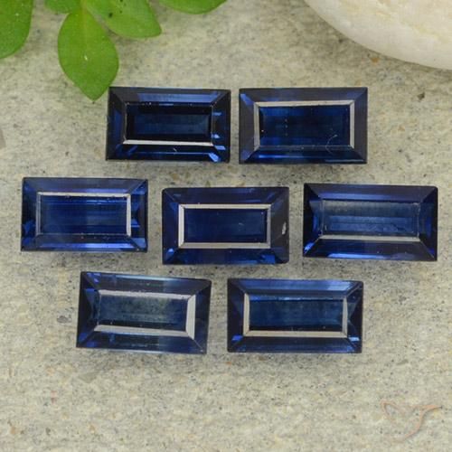 Gemas de Zafiro Azul crepúsculo natural de 2.49 ct, Corte Baguette, VS