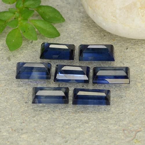 Gemas de Zafiro Azul crepúsculo natural de 2.49 ct, Corte Baguette, VS