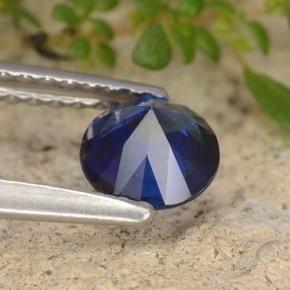 Zafiro Azul marino natural de 0.68 ct, Redondo, VS
