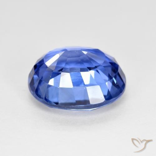 Zafiro Azul oscuro medio natural de 4.19 ct, Ovalada, VVS-VS