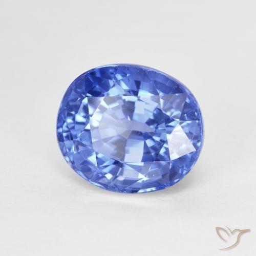 Zafiro Azul marino medio natural de 4.07 ct, Ovalada, VVS-VS