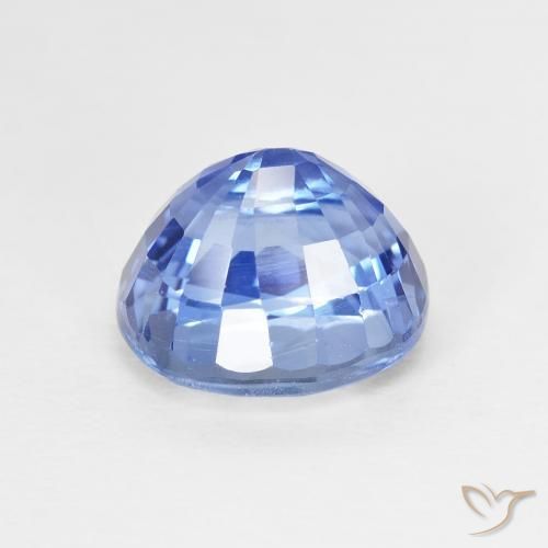 Zafiro Azul marino medio natural de 4.07 ct, Ovalada, VVS-VS