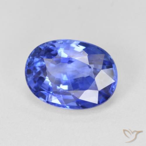 Zafiro Azul aciano claro natural de 4.11 ct, Ovalada, VS