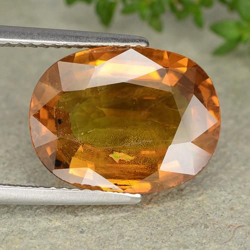 7.82ct Natural Naranja marrón Zafiro, Ovalada, VS-SI