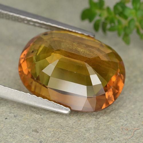 Zafiro Naranja marrón natural de 7.82 ct, Ovalada, VS-SI