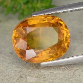 Zafiro Naranja medio natural de 5.98 ct, Ovalada, VS-SI