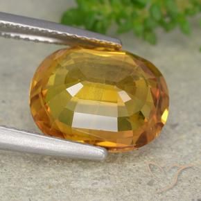 Zafiro Naranja medio natural de 5.98 ct, Ovalada, VS-SI