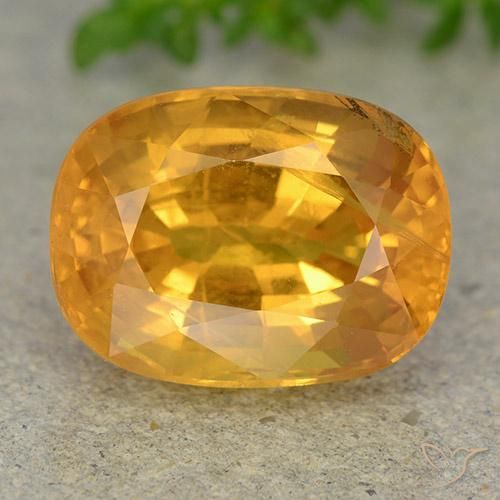 9.36ct Natural Dorado naranja intenso Zafiro, Ovalada, VS-SI