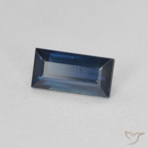 Zafiro Azul crepúsculo natural de 0.50 ct, Corte Baguette, VS-SI