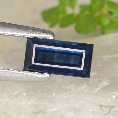 0.59ct Natural Azul crepúsculo Zafiro, Corte Baguette, VS