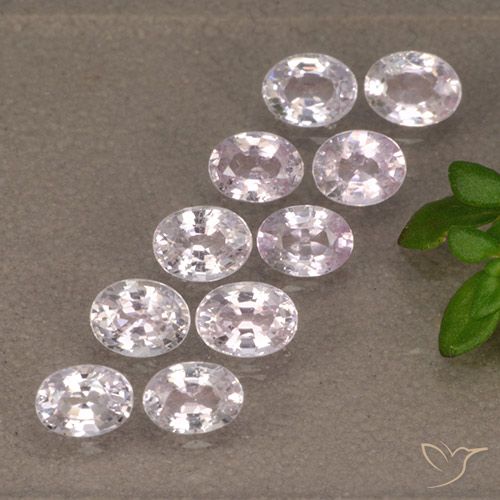 Gemas de zafiro rosado lavanda muy claro natural de 2,09 ct, corte óvalo, VS