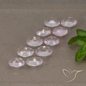 Gemas de zafiro rosado lavanda muy claro natural de 2,09 ct, corte óvalo, VS