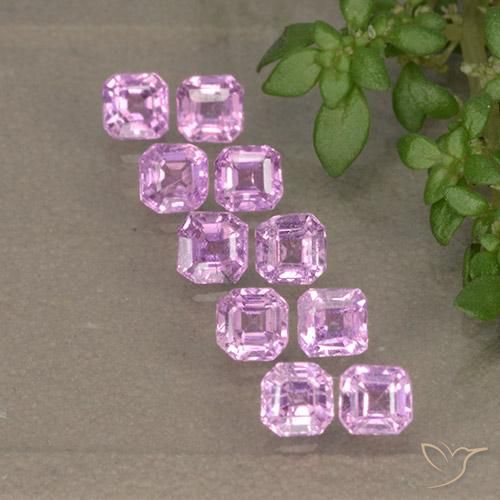 Gemas de Zafiro Rosado púrpura real claro natural de 1.59 ct, Corte Octágono / Esmeralda, VS